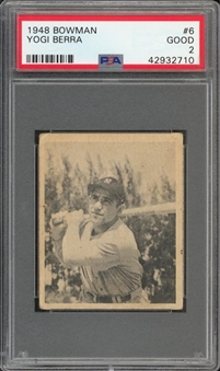 1948 Bowman #6 Yogi Berra Rookie Card – PSA GD 2